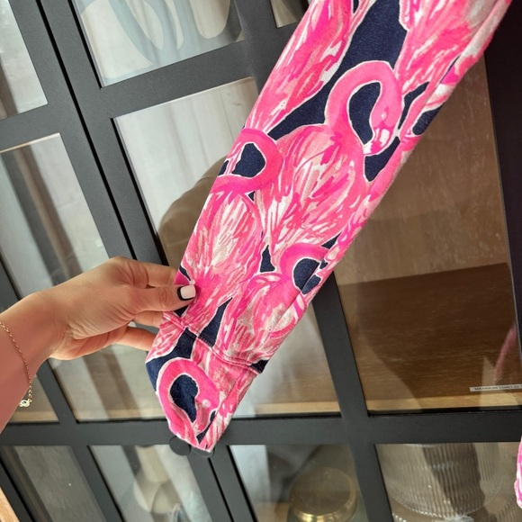Lilly Pulitzer Zip up Jacket Skipper Popover Flamingo print Resortwear active - Picture 6 of 10